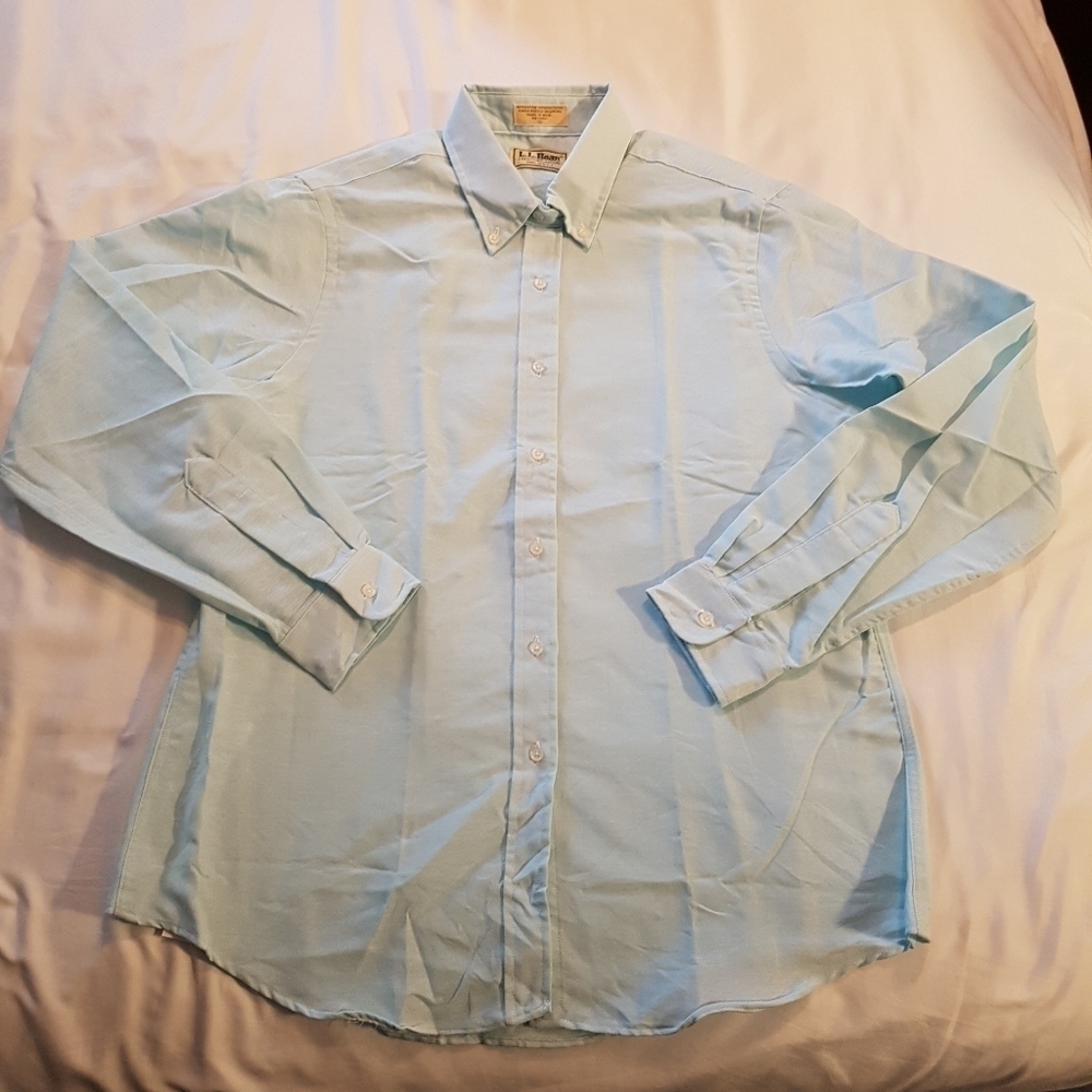 L. L. Bean women's size large or 16 mint button down shirt, new no tags